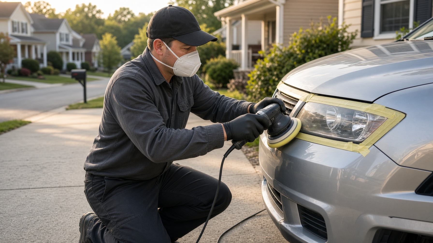 Mobile detailing in a Greater Cincinnati driveway